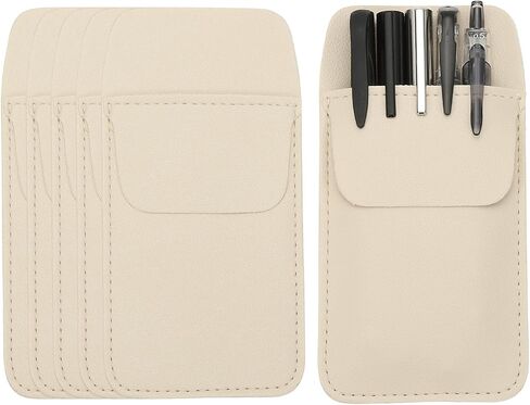 PATIKIL 6 Pack Leather Pocket Protector ، PEN PEN PEN PENT PENTECTORTER PENLER PENDER PROCERIZER POCK SLEEVE PENCED لقماة القمصان الثقيلة معاطف معاطف مؤشرات الملاحظات ، in Saudi Arabia