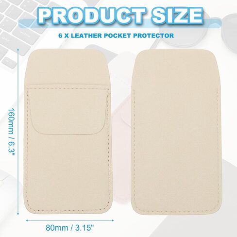 PATIKIL 6 Pack Leather Pocket Protector ، PEN PEN PEN PENT PENTECTORTER PENLER PENDER PROCERIZER POCK SLEEVE PENCED لقماة القمصان الثقيلة معاطف معاطف مؤشرات الملاحظات ، in Saudi Arabia
