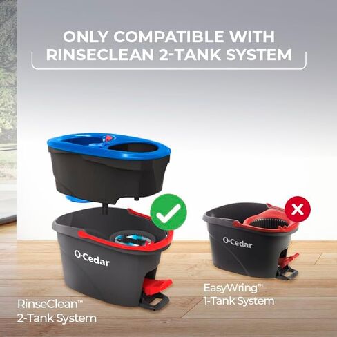 O-Cedar EasyWring RinseClean ممسحة دوارة قابلة لإعادة التعبئة من الألياف الدقيقة، عبوة واحدة، أزرق in Kuwait
