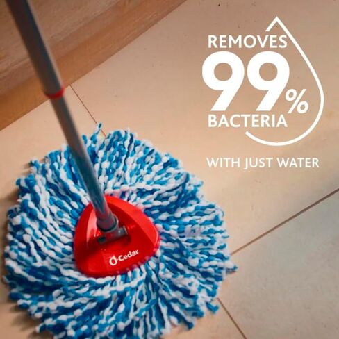 O-Cedar EasyWring RinseClean ممسحة دوارة قابلة لإعادة التعبئة من الألياف الدقيقة، عبوة واحدة، أزرق in Kuwait