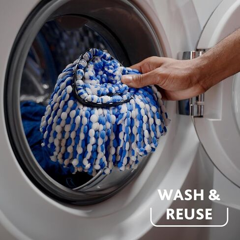 O-Cedar EasyWring RinseClean ممسحة دوارة قابلة لإعادة التعبئة من الألياف الدقيقة، عبوة واحدة، أزرق in Kuwait