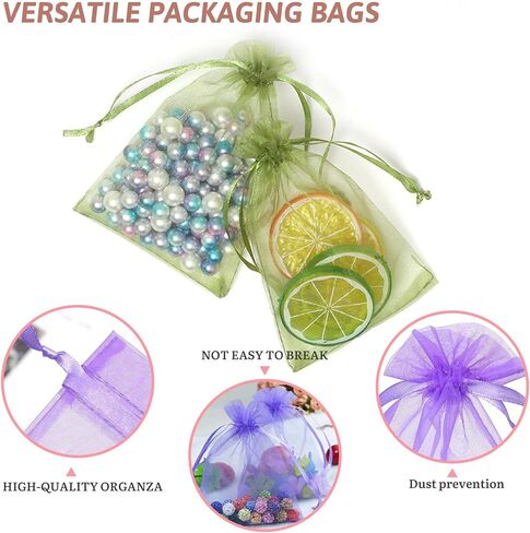 100PCS Premium Sheer Organza Bags, 4x4.72 Inch Drawstring multicolor Wedding Favor Jewelry Gift Bags for Party Christmas Jewelry Festival Bathroom Soaps Makeup Organza, Wrapping Supplie. in Saudi Arabia
