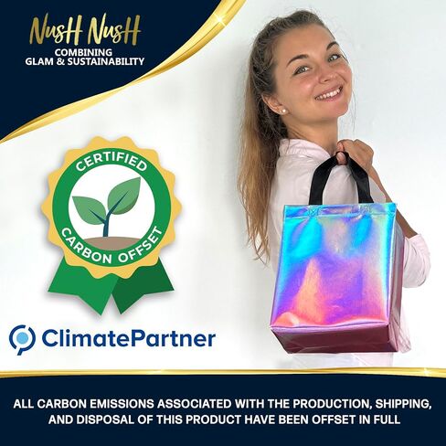 Nush Nush Gradient Gift Bags Medium Size In Bulk – Set of 12 Reusable Gift Bags With Gradient Shiny Wave Pattern - Perfect As Goodie Bags, Birthday Gift Bags, Party Favor Bags - 8x4x10 in Saudi Arabia
