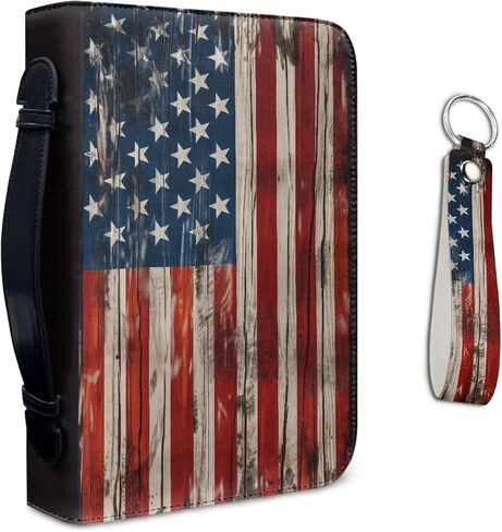 Lotusorchid Lion Print Leather Bible Cover for Men, Bible Carrying Case with Leather Keychain, Bible Protective Case Bible Tote Bag for Church Daiy Use, Black, Size XL in Saudi Arabia
