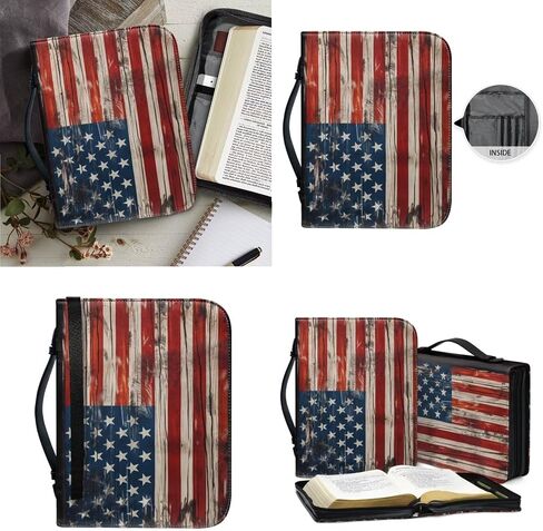 Lotusorchid Lion Print Leather Bible Cover for Men, Bible Carrying Case with Leather Keychain, Bible Protective Case Bible Tote Bag for Church Daiy Use, Black, Size XL in Saudi Arabia
