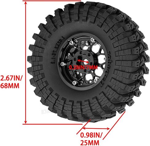 RC 1.3 Beadlock Wheel Tires Set (4PCS) for 1/24 SCX24 1/18 TRX4M RC Crawler Car,Aluminum 1.3 Beadlock Wheels and Tires,Wheel Rim,Navy Blue in Kuwait