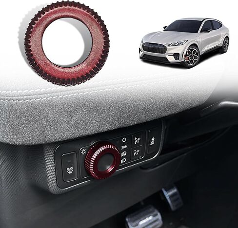 BestEvMod Light Button Knob Metal Cover Compatible with Mach E 2021 2022 2023 2024 Accessories Light Shift Switch Knob Metal Cover Zinc Alloy SNAP in Design (Black) in Saudi Arabia