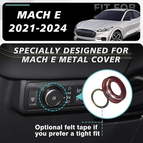 BestEvMod Light Button Knob Metal Cover Compatible with Mach E 2021 2022 2023 2024 Accessories Light Shift Switch Knob Metal Cover Zinc Alloy SNAP in Design (Black) in Saudi Arabia