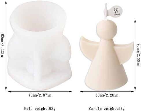 نغمة متعة الحد الأدنى من الملاك شكل شمعة سيليكون قوالب لصنع الشموع والراتنج والشموع العطرية والصابون الشمع المصنوع يدويًا ، ديكور المنزل ، الحرف in Kuwait