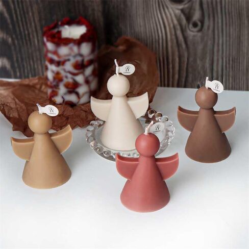 نغمة متعة الحد الأدنى من الملاك شكل شمعة سيليكون قوالب لصنع الشموع والراتنج والشموع العطرية والصابون الشمع المصنوع يدويًا ، ديكور المنزل ، الحرف in Kuwait