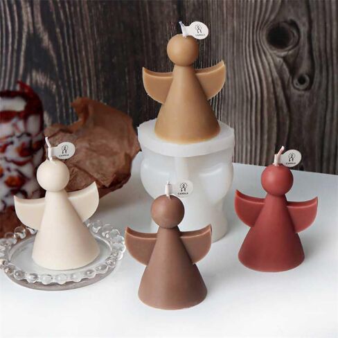 نغمة متعة الحد الأدنى من الملاك شكل شمعة سيليكون قوالب لصنع الشموع والراتنج والشموع العطرية والصابون الشمع المصنوع يدويًا ، ديكور المنزل ، الحرف in Kuwait