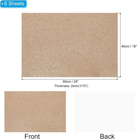 Patikil 2mm (1/10 ") ورقة رغوة اللمعان اللامعة السميكة 16x24inch (40x60cm) الوردي ، إيفا لامعة الرغوة للحرف ، 6 أجزاء in Kuwait