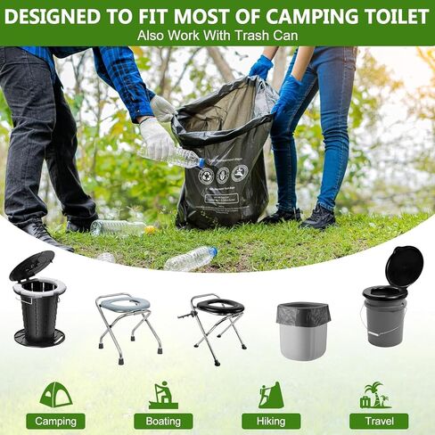 BLIKA 40 Count Toilet Replacement Bags, 8 Gallon, 30 Liter, Heavy Duty 1 Mil, Compost Bags 8 Gallon, Camping Toilet Bags for Portable Toilet, Car Travel, Camping, Long Trips in Kuwait