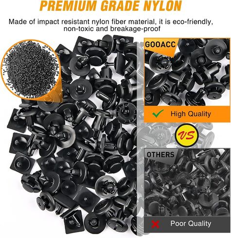 GOOACC 100Pcs Cowl Vent Retainer Front Fender, Interior Trim Washer Tank & Bumper Support Push-Type Retainer for Buick Cadillac Chevrolet GMC Honda Pontiac in Saudi Arabia