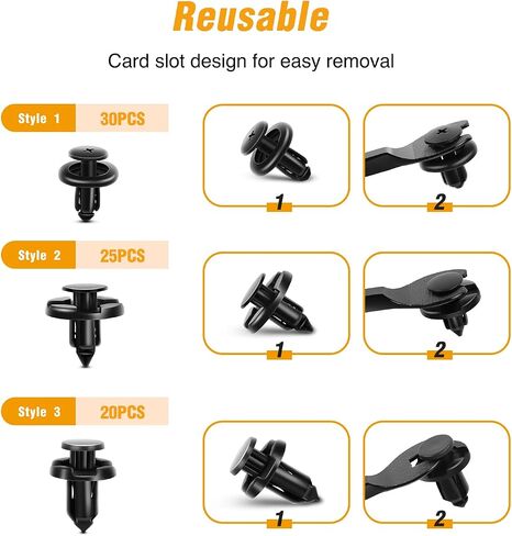 GOOACC 100Pcs Cowl Vent Retainer Front Fender, Interior Trim Washer Tank & Bumper Support Push-Type Retainer for Buick Cadillac Chevrolet GMC Honda Pontiac in Saudi Arabia
