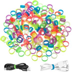 200 PCS حلقات السيليكون ، حلقات سيليكون مرنة صغيرة ، نطاقات مطاطية سميكة قابلة لإعادة الاستخدام للمدرسة أو المنزل أو المكتب