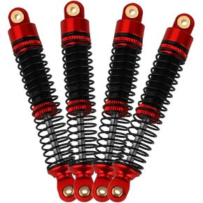 4pcs ألومنيوم سبيكة الأمامية والخلفية امتصاص الصدمات الينبخ مثبط لوساي Mini LMT 1/18 4x4 شاحنة وحش الشاحنة RTR LOS01026 ترقية المعادن (أحمر)