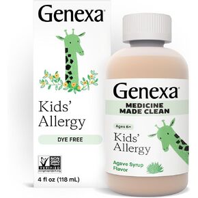 Genexa Kids' Liquid Allergy Medication - 4oz - Effective Antihistamine Medication for Children - Organic Agave Flavor - Certified Vegan, Gluten-Free & Non-GMO