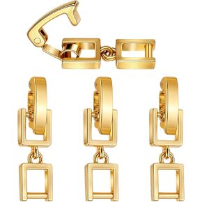 Grevosea 4 Pcs Necklace Extenders for Women, Gold Necklace Extender Bracelet Extender Foldover Extension Jewelry Clasps for Women Necklaces Bracelets Anklets Jewelry Making Repair Kit