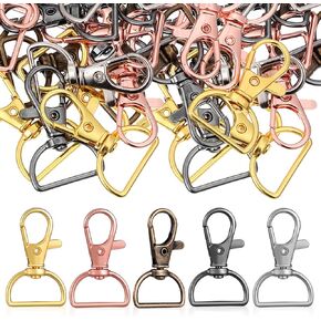 40pcs Metal Lobster Keychain Clips D Rings Swivel Hooks Multi-Color Lobster Claw Clasps Keychain Accessories for DIY Crafts and Key Rings