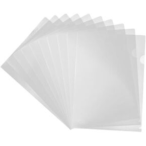 20 Pack Document Clear Plastic Folder Copy Safe Project Pocket L-Type US Letter Size A4 Paper Sleeves Folders Transparent