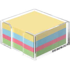 Acrylic Sticky Note Holder, 3 x 3 Inch Crystal Clear Sticky Notes Dispenser, Self Stick Note Pad Holder, Desk Organizer Accessories for School Office Dorm