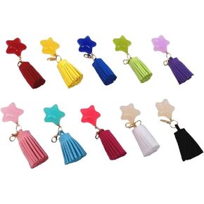 Honbay 10pcs النجمة متعددة الألوان Faux Suede المعلقات مع قفل جراد البحر الذهب لسلسلة مفاتيح ملحقات Craft Craft