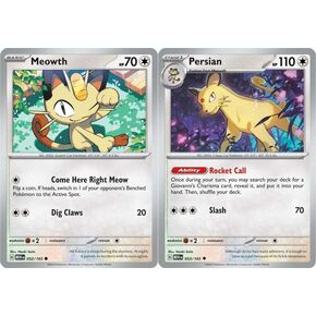 الفارسية 053/165 و Meowth - Pokemon 151 - Evolution 2 بطاقة Lot