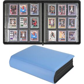 9 Pocket TopLoader Binder, Holds 360 3"x4" Toploader Hard Cases, Sleeves Card Collection Binder, 20 Double Sided Pages, Compatible with Trading & Sports Holder - Blue