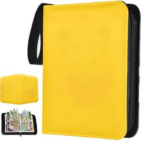 مجموعة Carding Card Collection للأطفال: حامل بطاقات محمولة مقاومة للماء 4 جيوب مع Zipper يناسب 400 بطاقة مع 50 أكمام قابلة للإزالة لبطاقات TCG للفتيان والبنات من 6 إلى 8 سنوات