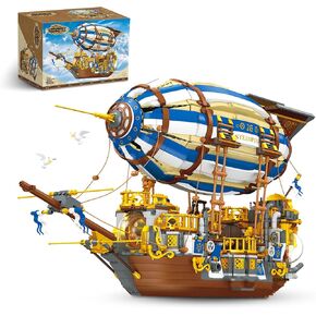 Steampunk Airship Building Block - 3272 PCS Medieval Battleship Building Bricks Toy Kit for Kids, Teens, Adults, Ideal Birthday