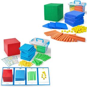 Base Ten Blocks Plastic and Foam Base Ten Set Place Value Blocks for Early Counting Math Toy for 1st Grade
