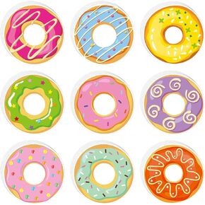 45 PCS COLLUTUL DONUT CETOUTS 6 '' DONUTS Cetouts for Bulletin Board Summer Donut Birthday Classroom Decoration Cuts for DIY Kids Project