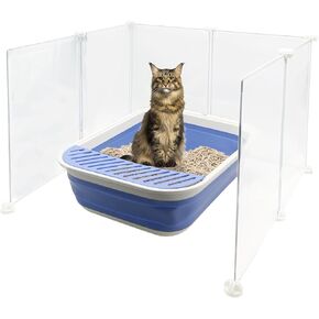 VCEPJH Extra Large Cat Litter Box Enclosure Splash Guard L24xW22.8xH15.7 in DIY Pee Shields for Litter Box Easy to Clean(Cat Litter Pan Not Included)