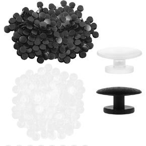 300Pcs Buckle Plastic Button, Black and Clear Shoe Charm Buttons, Round Buttons Accessories, Factory DIY Shoes Charm, Wristband Charm Backs
