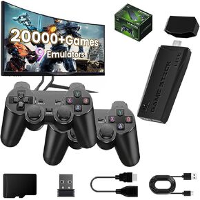 وحدة تحكم ألعاب Retro مع وحدة تحكم لاسلكية 2.4 جرام GAMEPAD 2025 ترقية Retro Game Console مدمجة 9 Emulators 20000+ ألعاب التوصيل وتشغيل ألعاب الفيديو للتلفزيون 4K HDMI الإخراج
