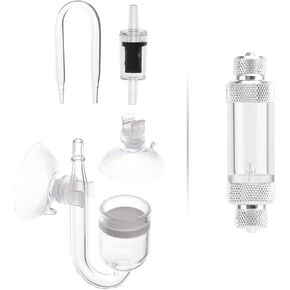 Aquarium Glass CO2 Diffuser with U Tube & Inline CO2 Bubble Counter