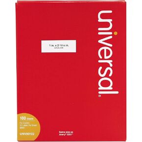 ملصقات العناوين Universal 90102 للنسخ ، 1 × 2-13/16 ، أبيض ساطع (صندوق 3300)