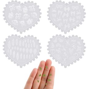 4pcs بوليمر الطين قوالب القطع السيليكون طين القطع الأقراط الديكور الهواء الجاف 3D فراشة الأزهار المنقوش
