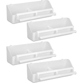 4pcs قفص مغذي الطعام للطيور ، كوب تغذية بلاستيكي مزدوج ، معلقة مغذيات مياه بذرة موزع ، إطار ببغاء Lovebird Dove Canary Budgerigar Sparrow