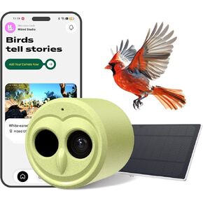 Hibird 4K HD Smart Bird Camera تعمل بالطاقة الشمسية ، 2.4G/5G WIFI WIFI WIFI Outdoor ، 6x Motion Motion Auto Bird Capture ، إعلامات فورية ، AI تحديد 10000+ نوع لمحبي الطيور