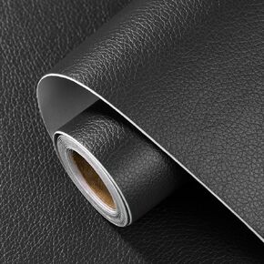 Leather Repair Patch 15.7x40 inch Large Self-Adhesive Leather Repair Tape Vinyl DIY Leather Repair Kit for Sofa Car Seats Chairs Shoes Bags Damaged Leather Furniture (Black)
