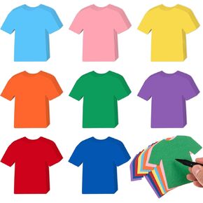 Mixteach 200 PCS T-Shirt Cletouts Paper Summer T-Shirt Shirts Cutouts فارغة خلاق ورق يموت للأطفال DIY Project Craft Art Project Home School Classroom Decore Bulletin Decord ، White