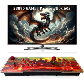 28890 in 1 Pandoras Box 60S Arcade Game Console Retro Game Machine للكمبيوتر الشخصي والتلفزيون والتلفزيون ، 2-4 مشغلات ، ألعاب ثلاثية الأبعاد ، بحث/إخفاء/حفظ/تحميل/ألعاب مؤقت