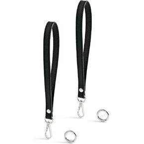 حزام معصم 2Pack ، مع حلقات ، استبدال حزام معصم جلدي للمحفظة ، المحفظة ، الحقيبة اليدوية ، حبل الهواتف