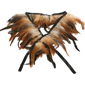 Natural Rooster Feather Trim Length 90cm 5-7inch Width Shawl Cape Feathers Sewing Fringe Trim for DIY Sewing Crafts, Feather Dress Cape Shawl, Wings, Halloween Costumes Decoration