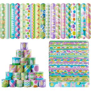 Joyin 72pcs سوار Seaster Slap للأطفال ، تصميم عنصر عيد الفصح المناسب لصالح الحفلات ، مستلزمات الحفلات في عيد الفصح ، حشو سلة ، جوائز اللعبة