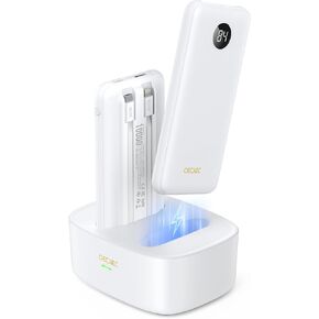 Portable Charger, 2-Pack 10000mah Power Banks, Sharing Charging Station, 15W Fast Charging Battery Pack, Portable Charger with Cords for iPhone Series, Galaxy S24/23, Pixel and More