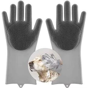 قفازات Sene Pet Grooming ، قفازات السيليكون ، يستحم الكلاب قفازات إزالة الشعر ، والأسنان عالية الكثافة تستحم شامبو سفك الفرش
