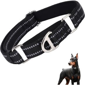 طوق Martingale للكلاب ، لا طوق خنق السحب مع نايلون عاكس - الراحة المبطنة و - طوق الكلاب الآمن القابل للتعديل لا دبوس للمشي والتدريب في الليل - س.